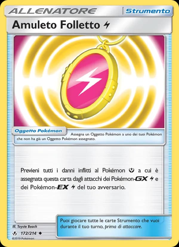 Amuleto Folletto Lightning card in Italian