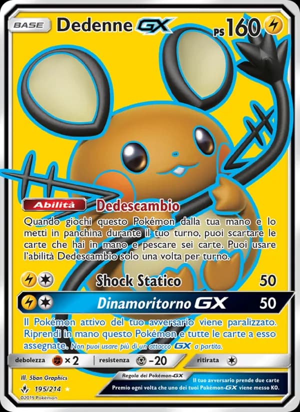 Dedenne GX card in Italian