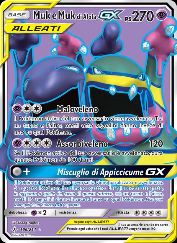 Muk e Muk di Alola GX card in Italian