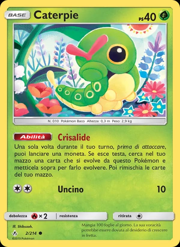 Caterpie card in Italian
