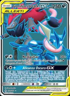Greninja e Zoroark GX card in Italian