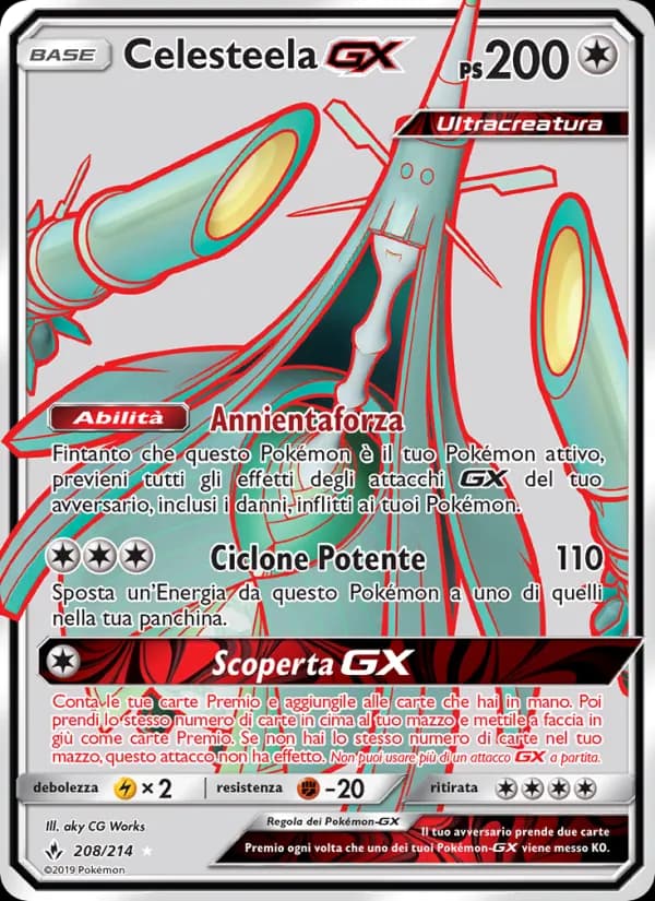 Celesteela GX card in Italian