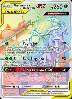 Pheromosa e Buzzwole GX card in Italian