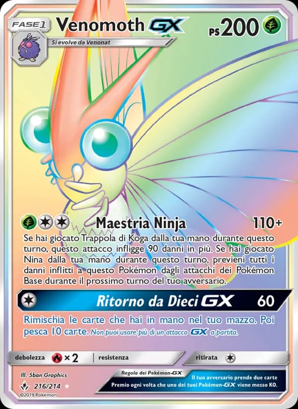 Venomoth GX card in Italian