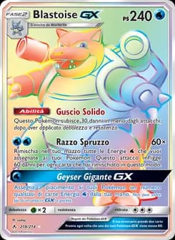 Blastoise GX card in Italian