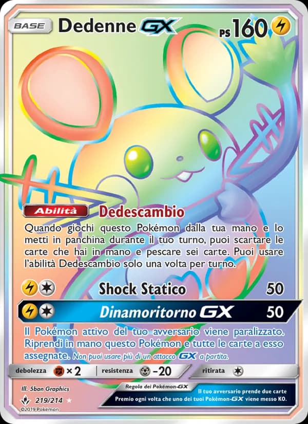 Dedenne GX card in Italian