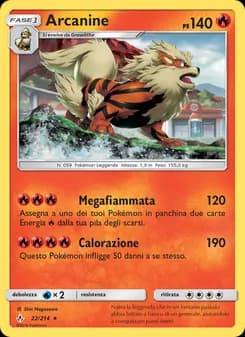 Arcanine card in Italian