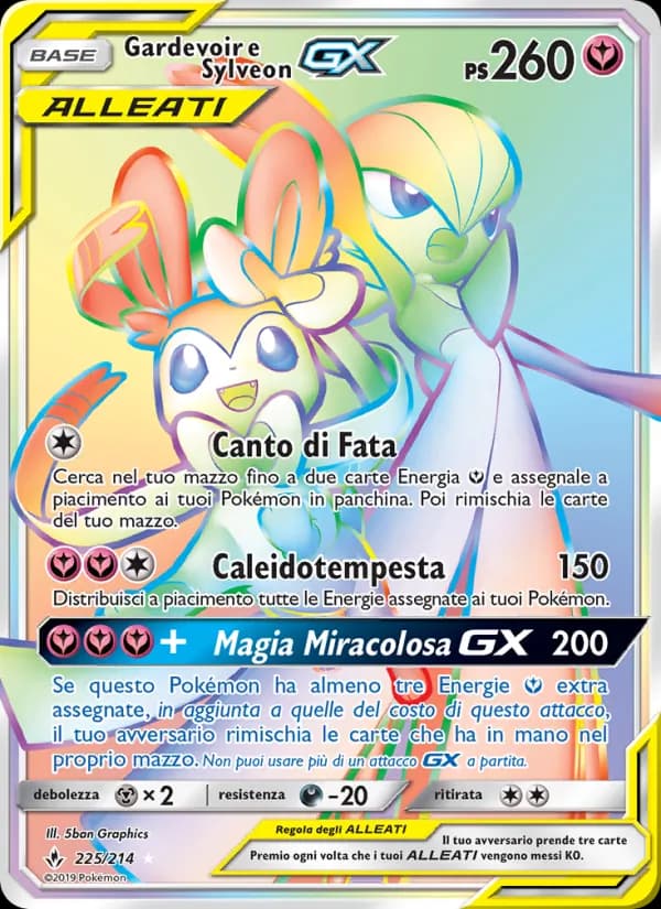 Gardevoir e Sylveon GX card in Italian