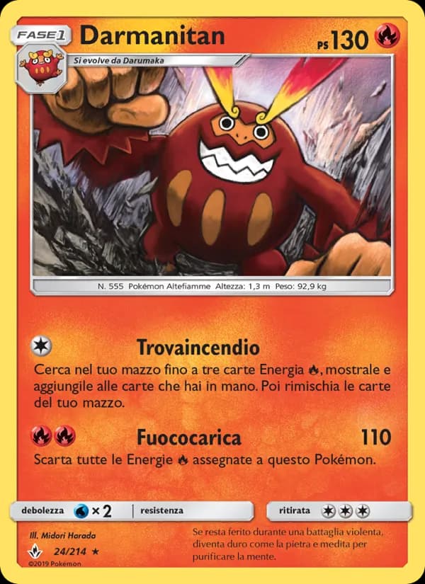 Darmanitan card in Italian