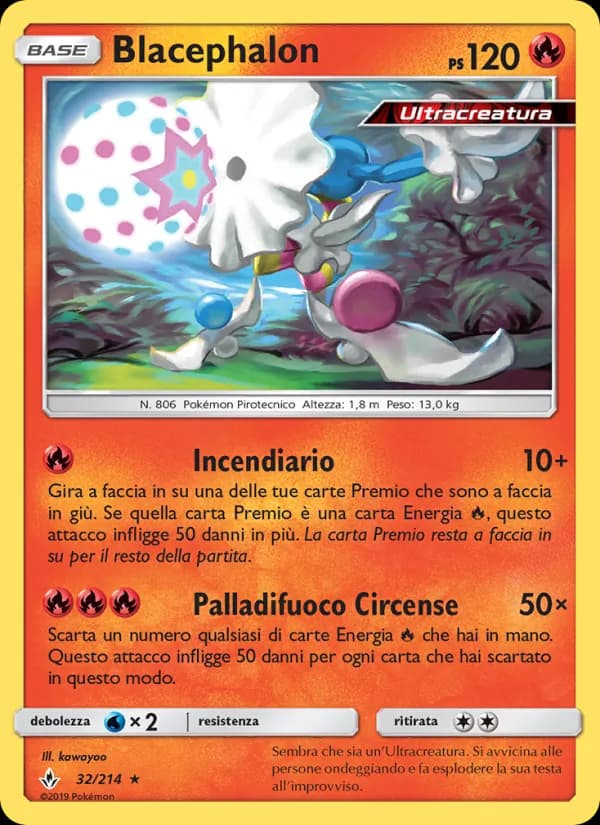 Blacephalon card in Italian