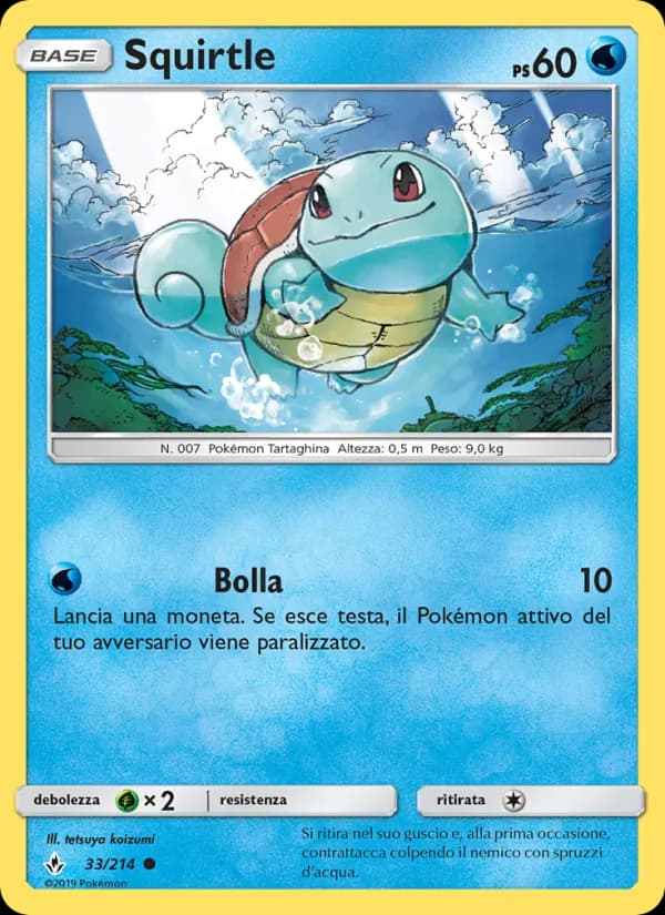 Squirtle card in Italian