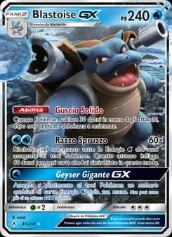 Blastoise GX card in Italian