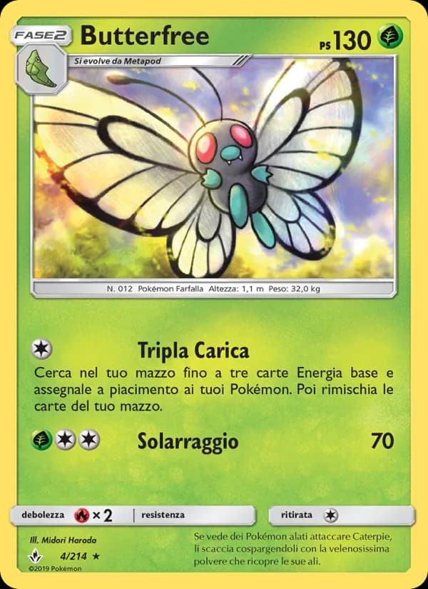 Butterfree card in Italian