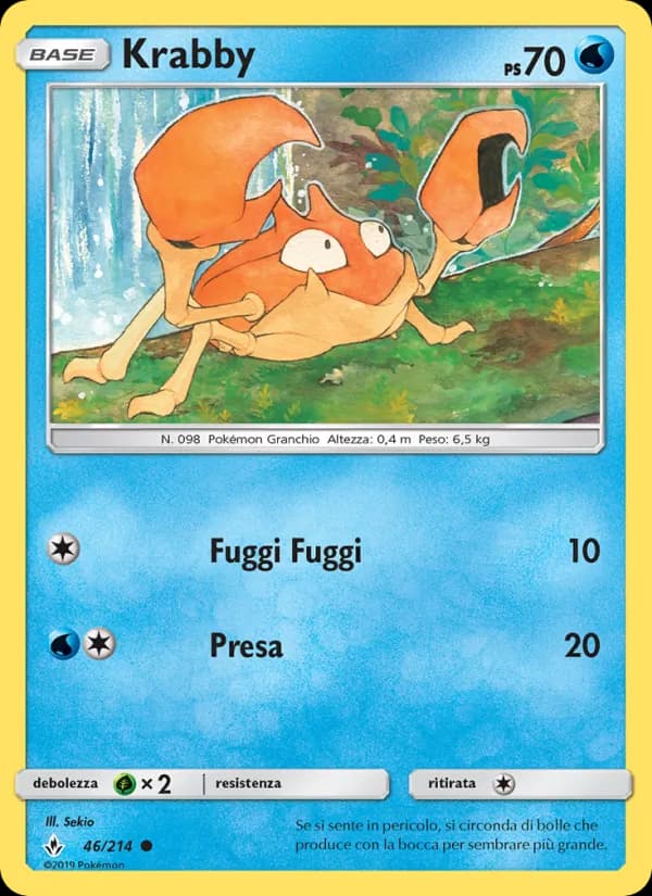Krabby card in Italian