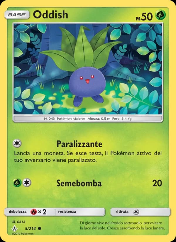Oddish card in Italian