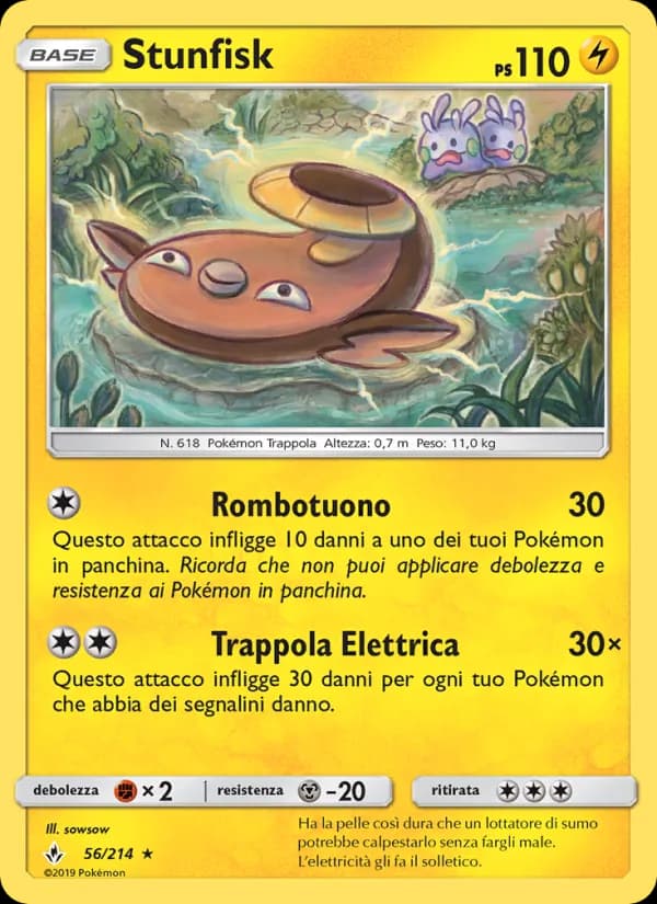Stunfisk card in Italian