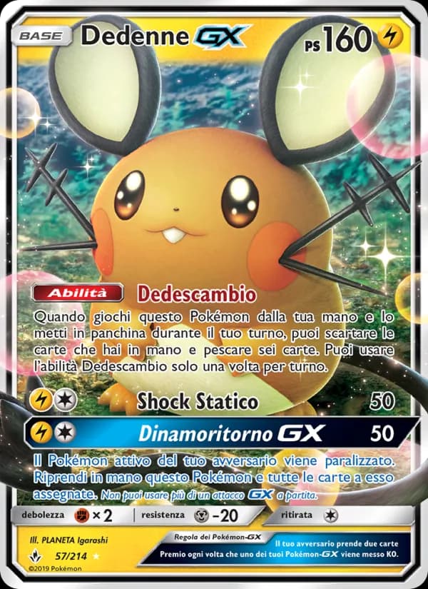 Dedenne GX card in Italian