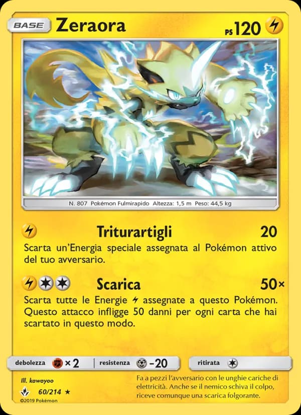 Zeraora card in Italian