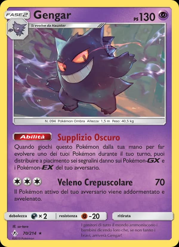 Gengar card in Italian