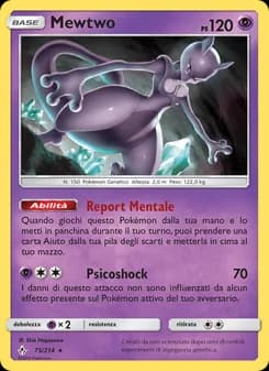 Mewtwo card in Italian