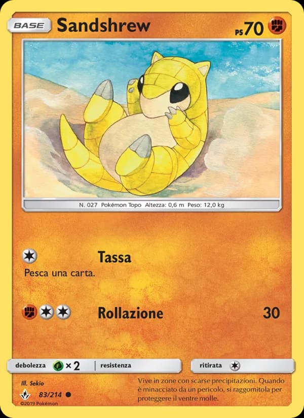 Sandshrew card in Italian