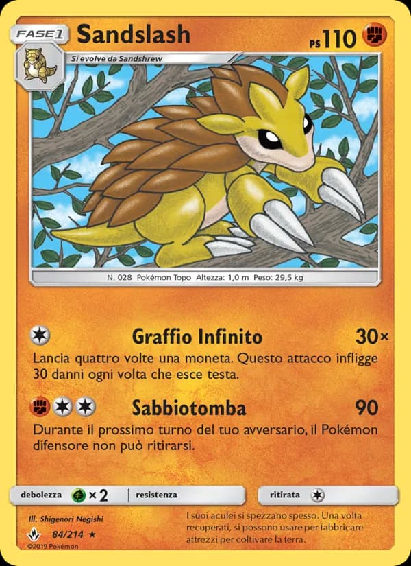Sandslash card in Italian