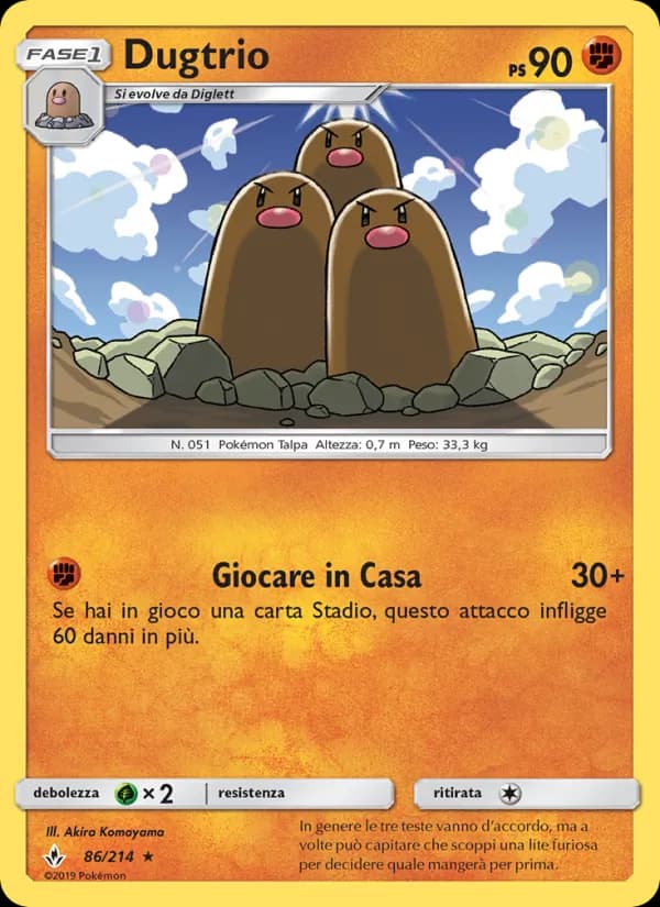 Dugtrio card in Italian