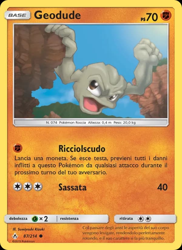 Geodude card in Italian