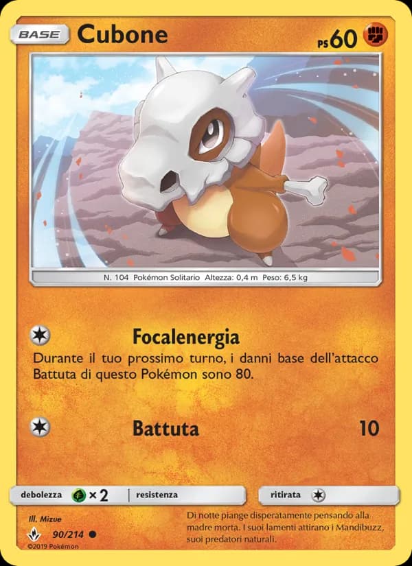 Cubone card in Italian