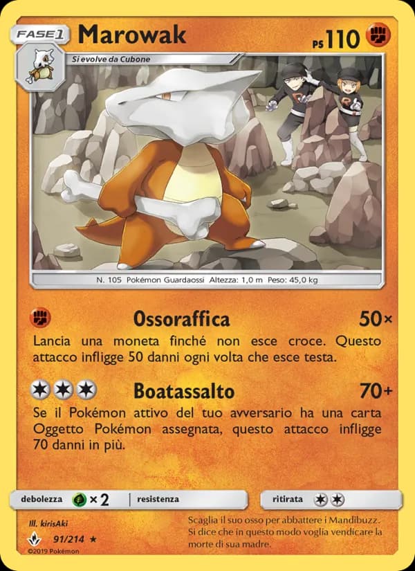 Marowak card in Italian
