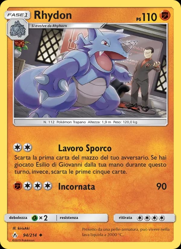 Rhydon card in Italian