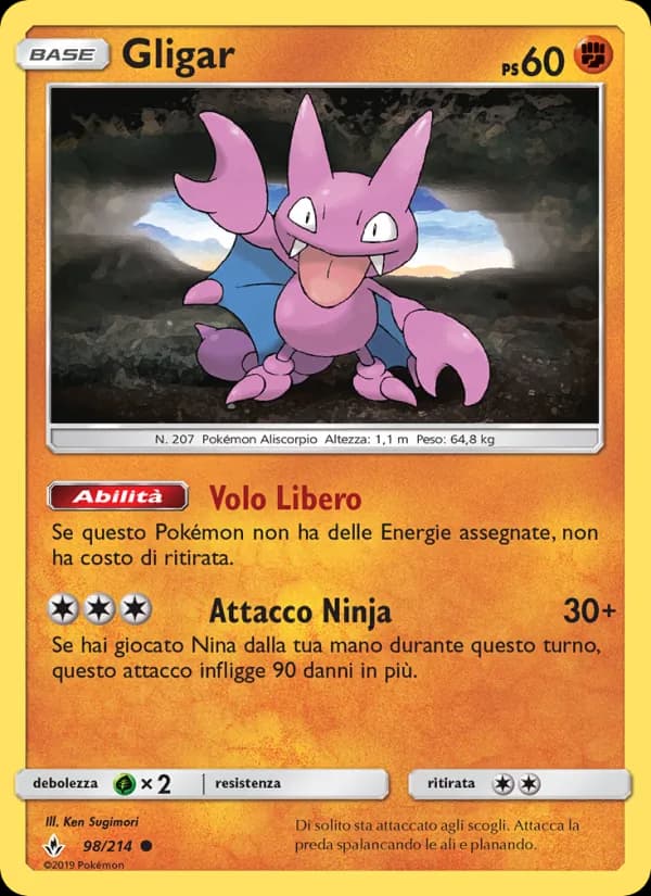 Gligar card in Italian