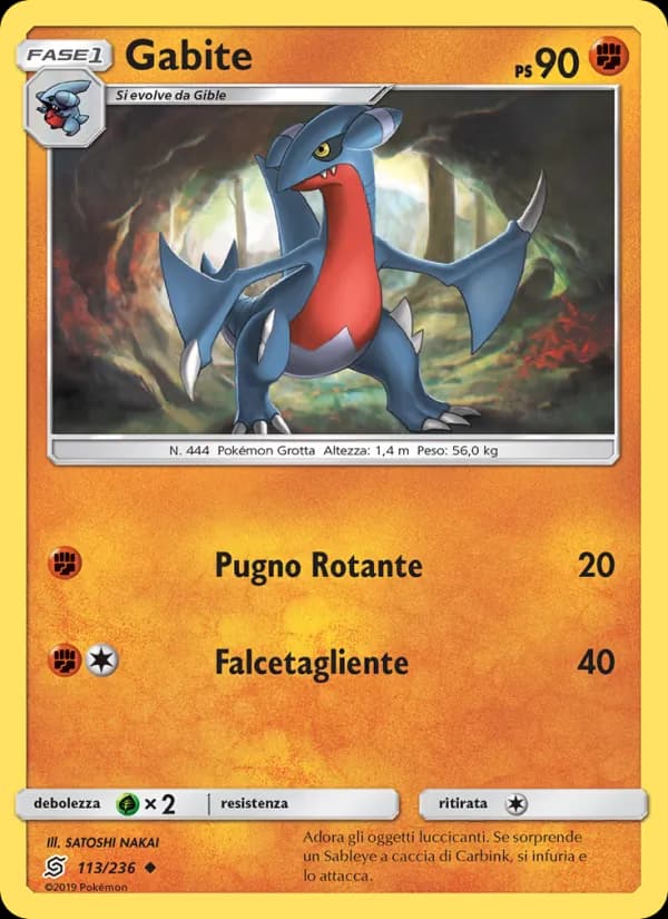 Gabite card in Italian