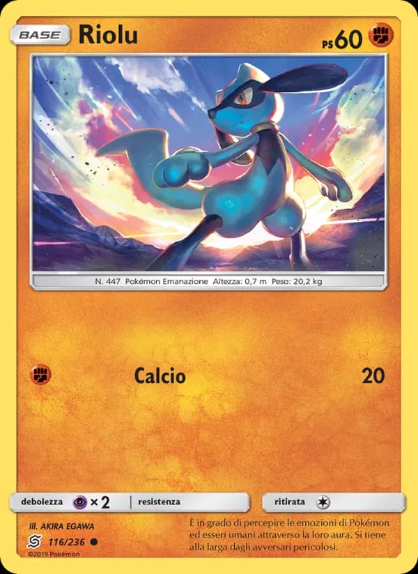 Riolu card in Italian