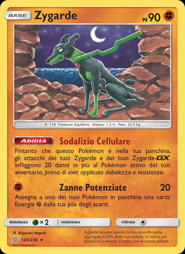 Zygarde card in Italian