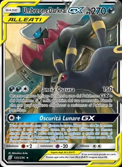 Umbreon e Darkrai GX card in Italian