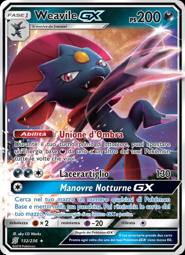 Weavile GX card in Italian