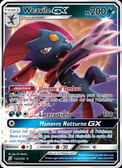 Weavile GX card in Italian