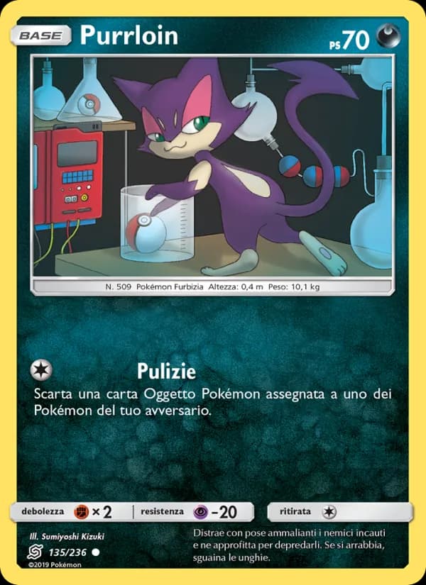 Purrloin card in Italian