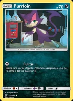 Purrloin card in Italian
