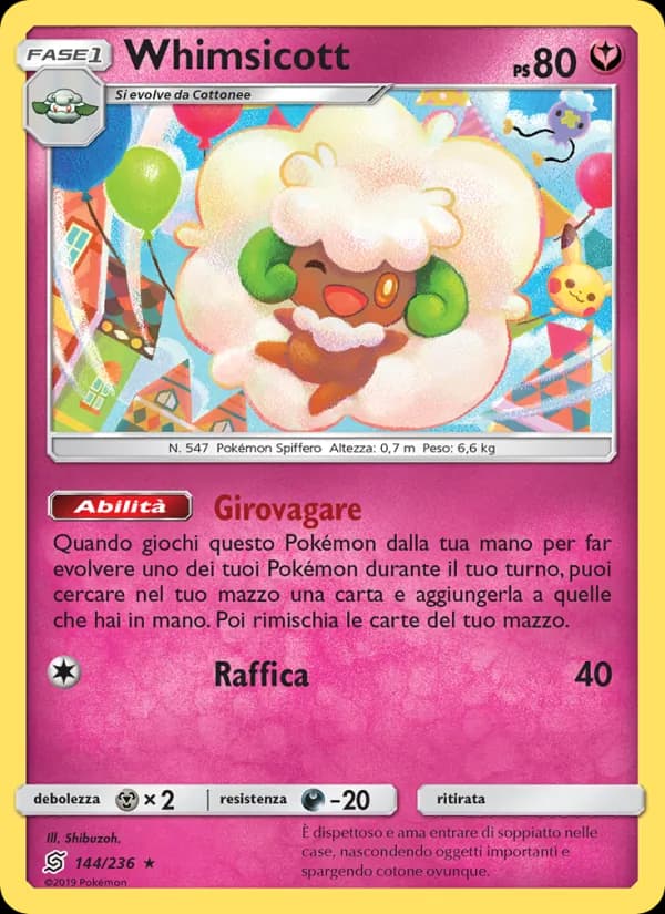 Whimsicott card in Italian
