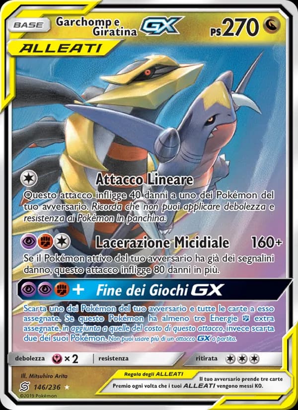 Garchomp e Giratina GX card in Italian
