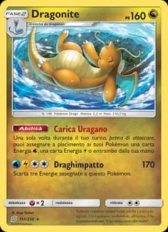Dragonite card in Italian