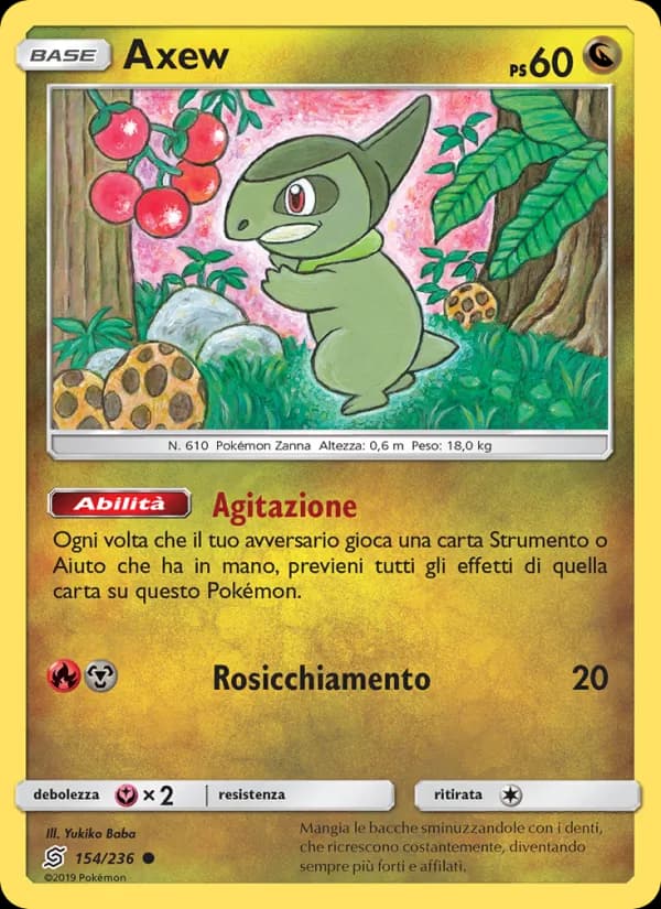 Axew card in Italian