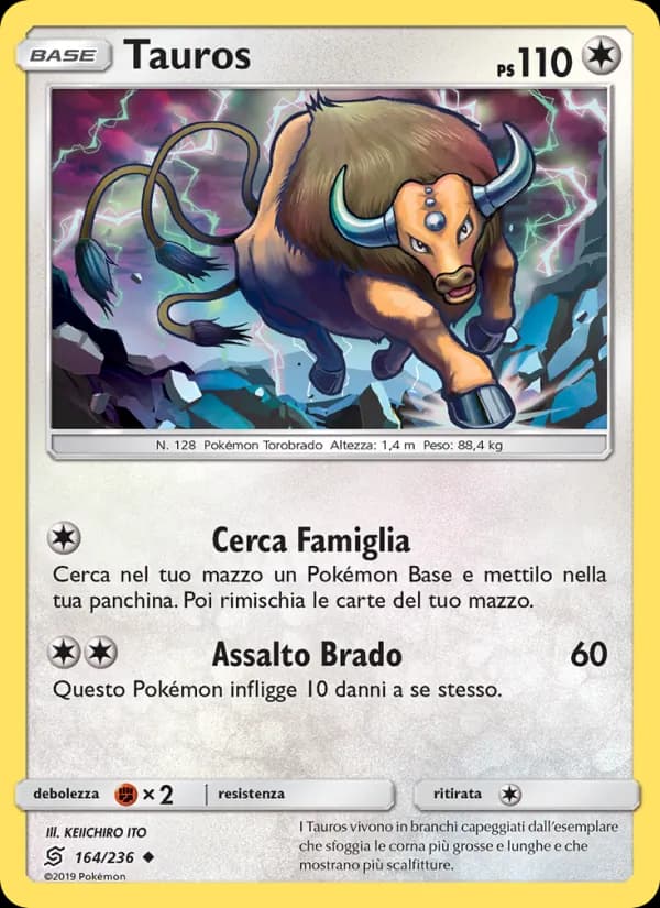 Tauros card in Italian