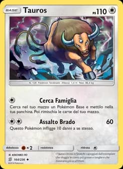 Tauros card in Italian