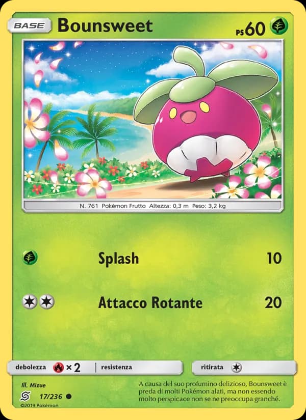 Bounsweet card in Italian