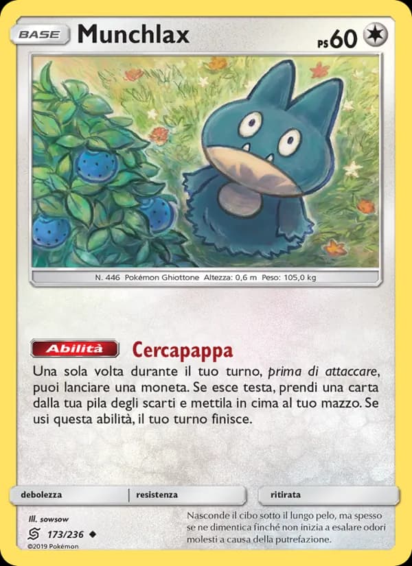 Munchlax card in Italian