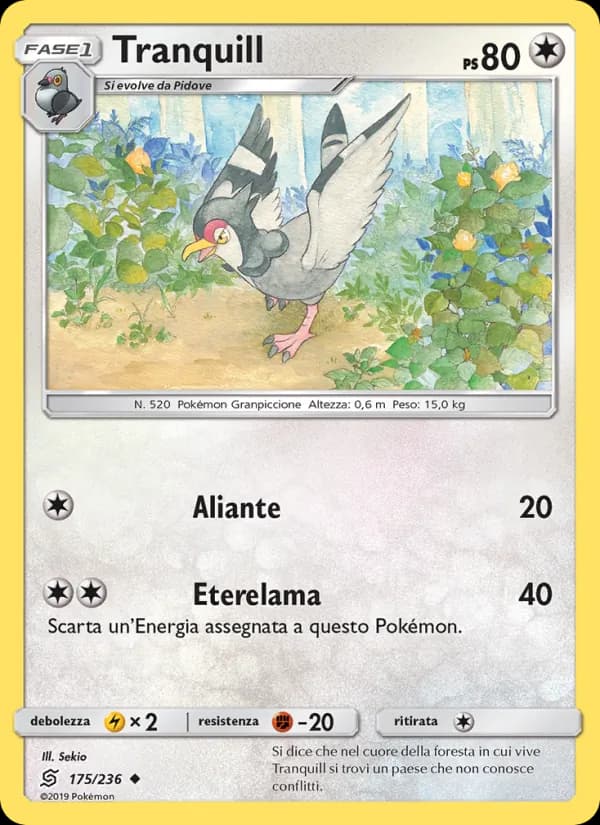 Tranquill card in Italian