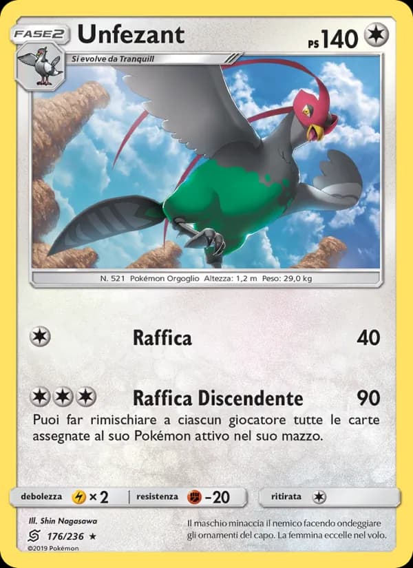 Unfezant card in Italian